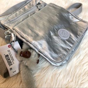 NWT Kipling Crossbody Silver Bag